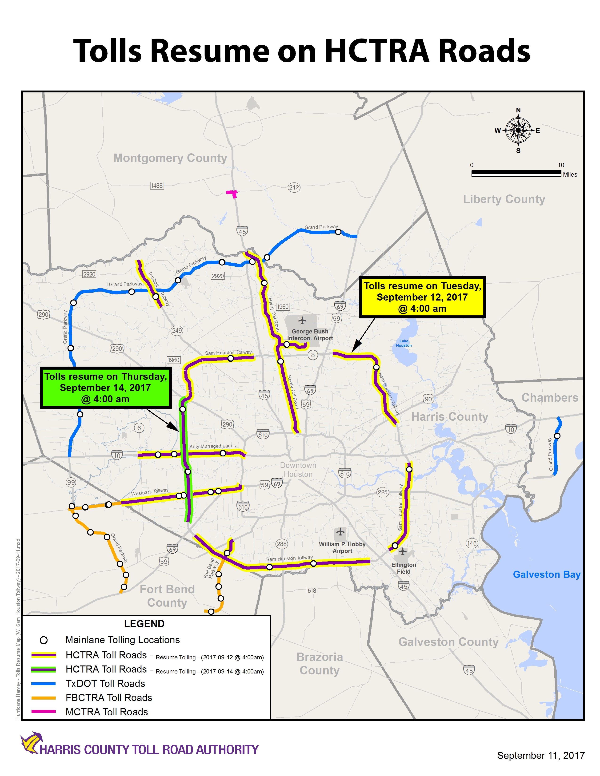 Beltway 8 Tolls Map Hctra — Harris County Toll Road Authority