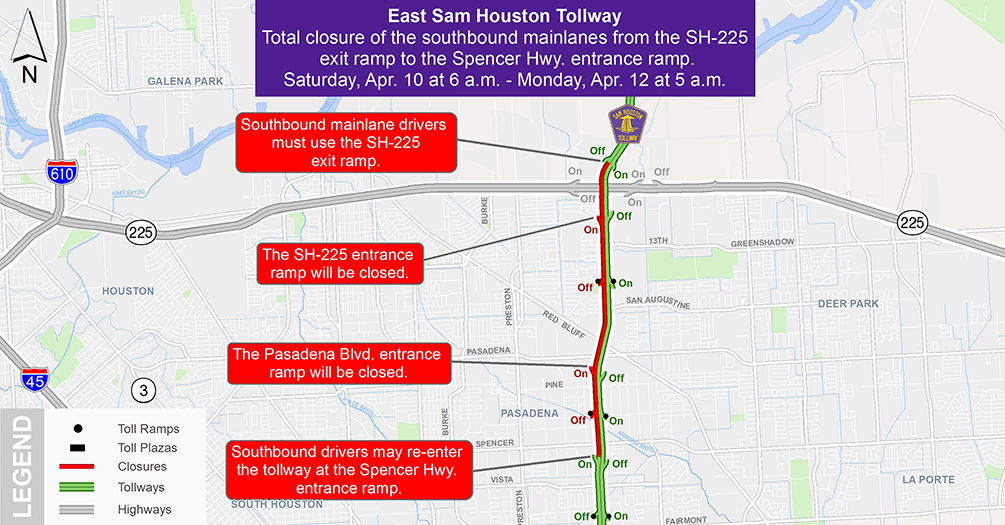 Sam Houston Tollway Map Hctra — Harris County Toll Road Authority